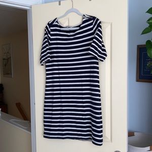 Navy and white striped Gap 100% cotton summer dress. Size large.